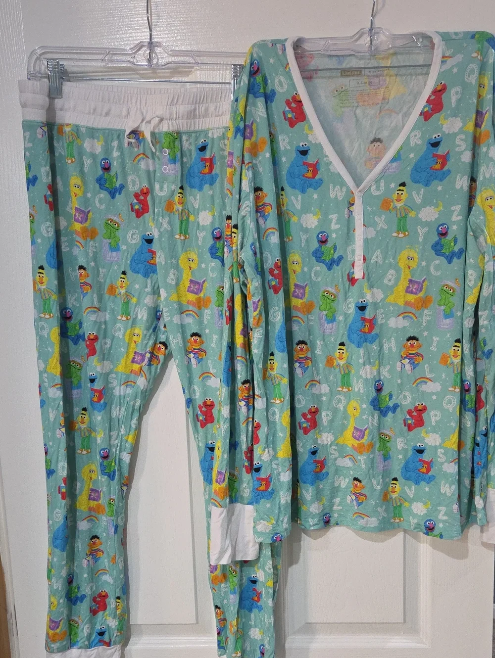 Little Sleepies Mint Green Sesame Street Character Pajama Set